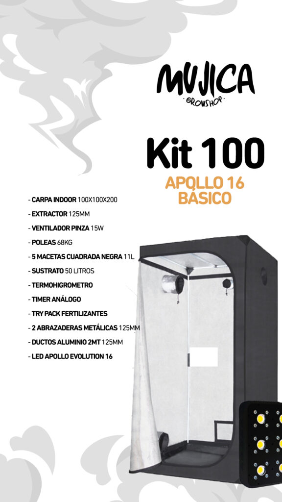 kit indoor led apollo evolution 100 con sustrato